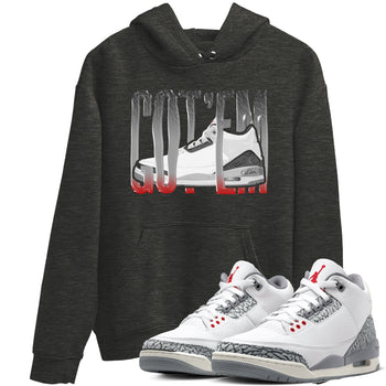 3s Cement Grey shirts to match jordans Wiggling Gotem sneaker match tees Air Jordan 3 Cement Grey SNRT Sneaker Release Tees unisex cotton Charcoal Heather 1 crew neck shirts