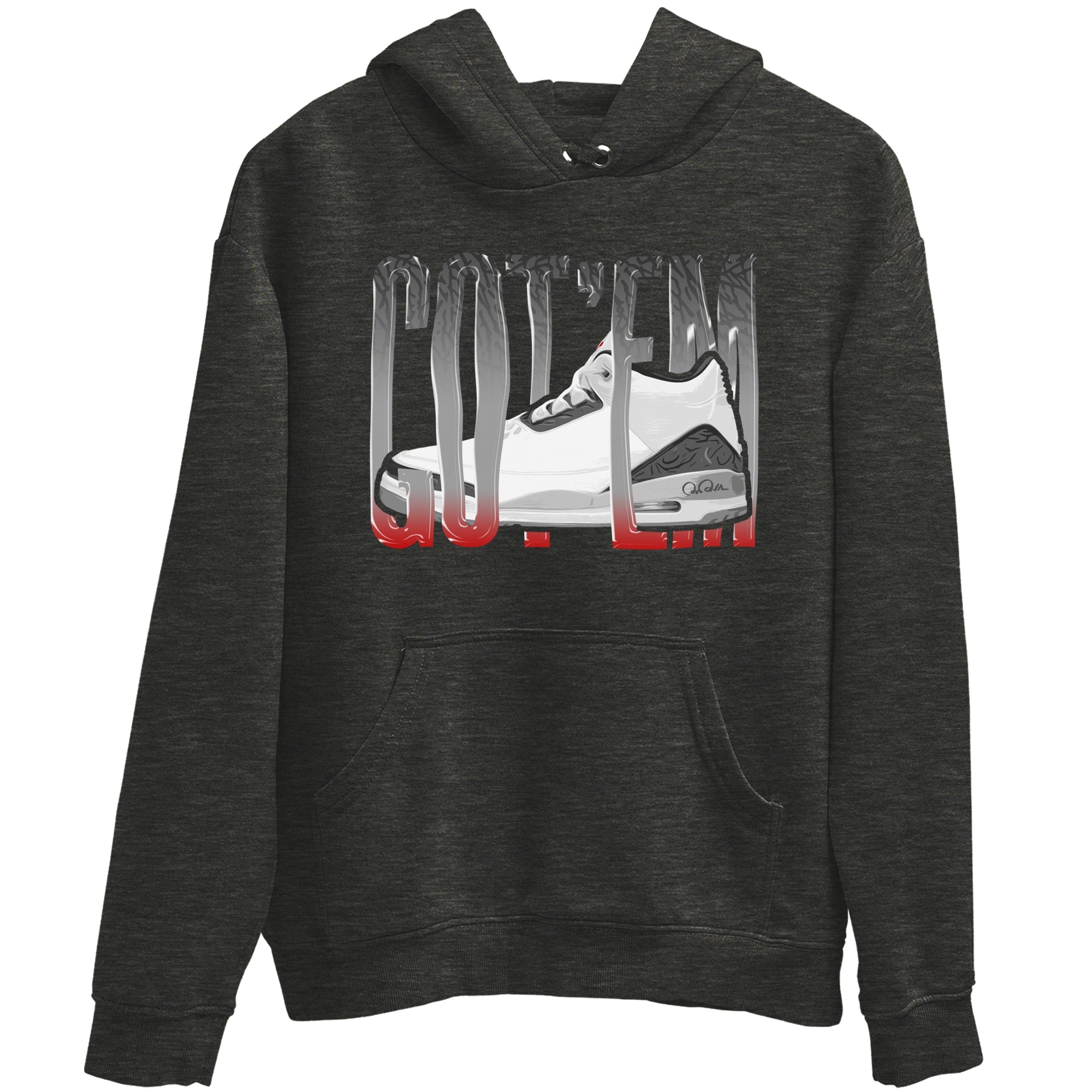 3s Cement Grey shirts to match jordans Wiggling Gotem sneaker match tees Air Jordan 3 Cement Grey SNRT Sneaker Release Tees unisex cotton Charcoal Heather 2 crew neck shirts