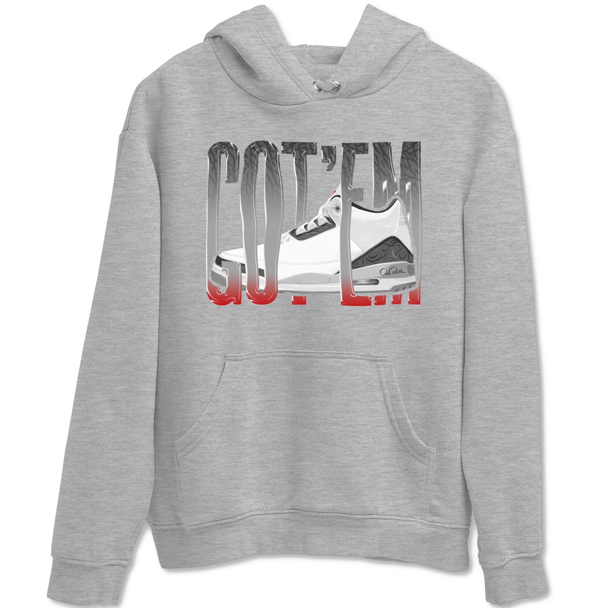 3s Cement Grey shirts to match jordans Wiggling Gotem sneaker match tees Air Jordan 3 Cement Grey SNRT Sneaker Release Tees unisex cotton Heather Grey 2 crew neck shirts