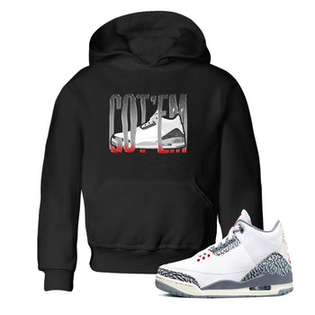3s Cement Grey shirts to match jordans Wiggling Gotem sneaker match tees Air Jordan 3 Cement Grey SNRT Sneaker Release Tees Youth Baby Black 1 crew neck shirts