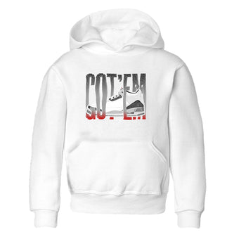 3s Cement Grey shirts to match jordans Wiggling Gotem sneaker match tees Air Jordan 3 Cement Grey SNRT Sneaker Release Tees Youth Baby White 2 crew neck shirts