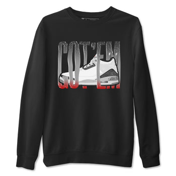 3s Cement Grey shirts to match jordans Wiggling Gotem sneaker match tees Air Jordan 3 Cement Grey SNRT Sneaker Release Tees unisex cotton Black 2 crew neck shirts