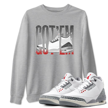 3s Cement Grey shirts to match jordans Wiggling Gotem sneaker match tees Air Jordan 3 Cement Grey SNRT Sneaker Release Tees unisex cotton Heather Grey 1 crew neck shirts