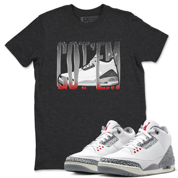 3s Cement Grey shirts to match jordans Wiggling Gotem sneaker match tees Air Jordan 3 Cement Grey SNRT Sneaker Release Tees unisex cotton Charcoal Heather 1 crew neck shirts