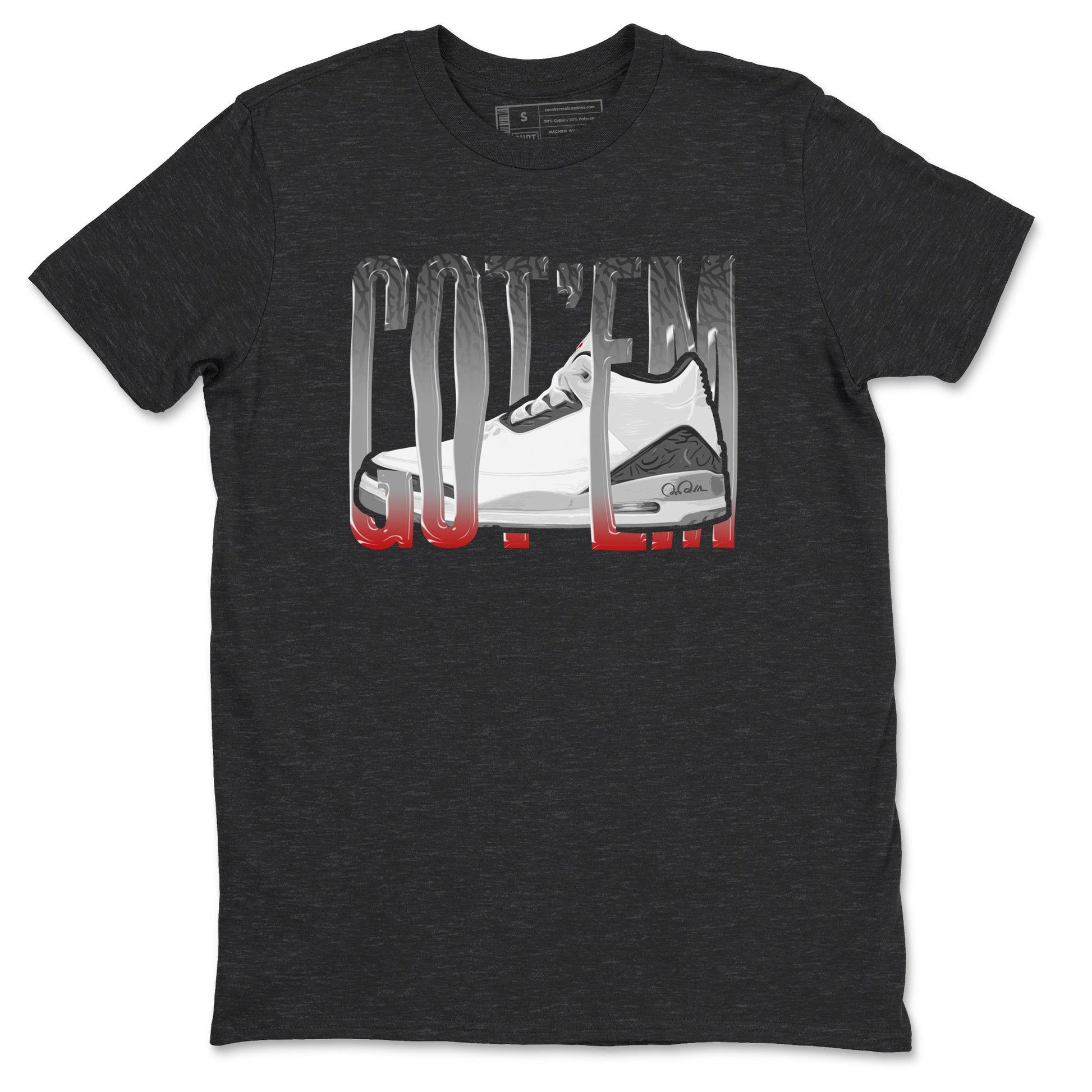 3s Cement Grey shirts to match jordans Wiggling Gotem sneaker match tees Air Jordan 3 Cement Grey SNRT Sneaker Release Tees unisex cotton Charcoal Heather 2 crew neck shirts