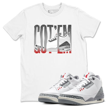 3s Cement Grey shirts to match jordans Wiggling Gotem sneaker match tees Air Jordan 3 Cement Grey SNRT Sneaker Release Tees unisex cotton White 1 crew neck shirts
