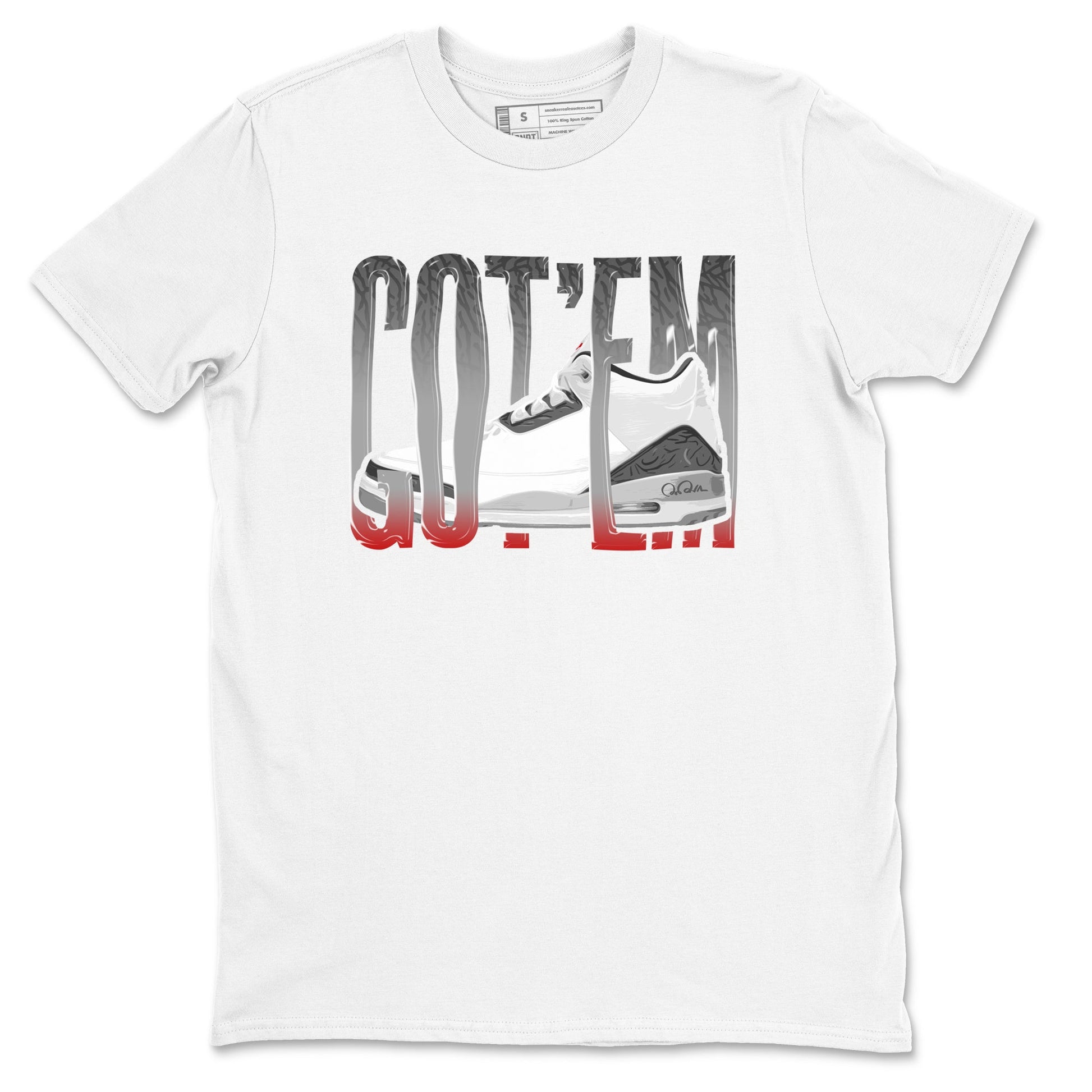 3s Cement Grey shirts to match jordans Wiggling Gotem sneaker match tees Air Jordan 3 Cement Grey SNRT Sneaker Release Tees unisex cotton White 2 crew neck shirts