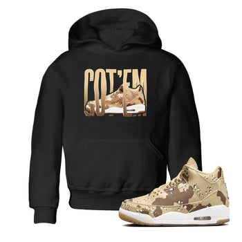 AJ3 Desert Camo shirts to match jordans Wiggling Gotem sneaker match tees Air Jordan 3 Desert Camo SNRT Sneaker Tees streetwear brand Baby and Youth Black 1 cotton tee