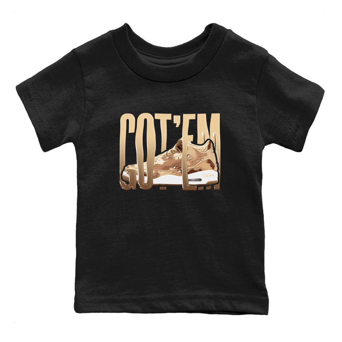AJ3 Desert Camo shirts to match jordans Wiggling Gotem sneaker match tees Air Jordan 3 Desert Camo SNRT Sneaker Tees streetwear brand Baby and Youth Black 2 cotton tee