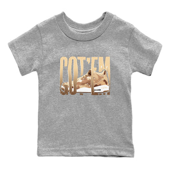 AJ3 Desert Camo shirts to match jordans Wiggling Gotem sneaker match tees Air Jordan 3 Desert Camo SNRT Sneaker Tees streetwear brand Baby and Youth Heather Grey 2 cotton tee