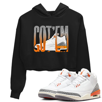 3s Georgia Peach shirt to match jordans Wiggling Gotem sneaker tees Air Jordan 3 Georgia Peach SNRT Sneaker Release Tees Black 1 crop length shirt