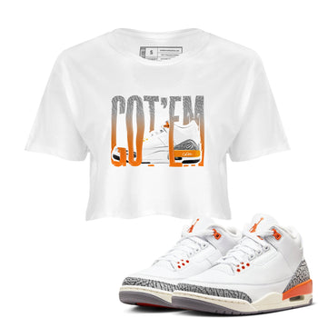 3s Georgia Peach shirt to match jordans Wiggling Gotem sneaker tees Air Jordan 3 Georgia Peach SNRT Sneaker Release Tees White 1 crop length shirt
