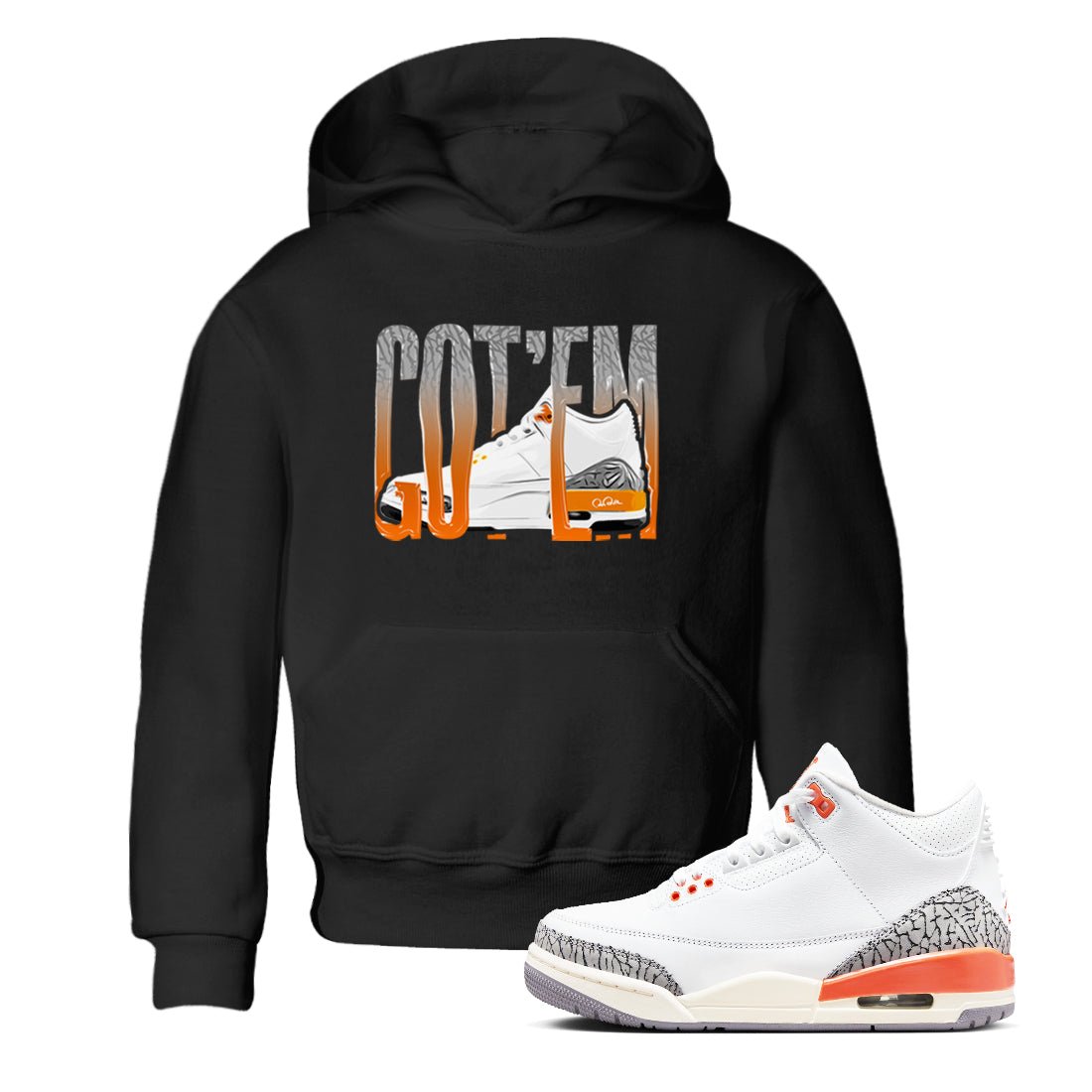 3s Georgia Peach shirt to match jordans Wiggling Gotem sneaker tees Air Jordan 3 Georgia Peach SNRT sneaker release tees baby toddler Black 1 cotton Shirt