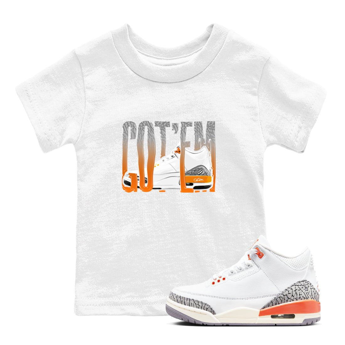 3s Georgia Peach shirt to match jordans Wiggling Gotem sneaker tees Air Jordan 3 Georgia Peach SNRT sneaker release tees baby toddler White 1 cotton Shirt