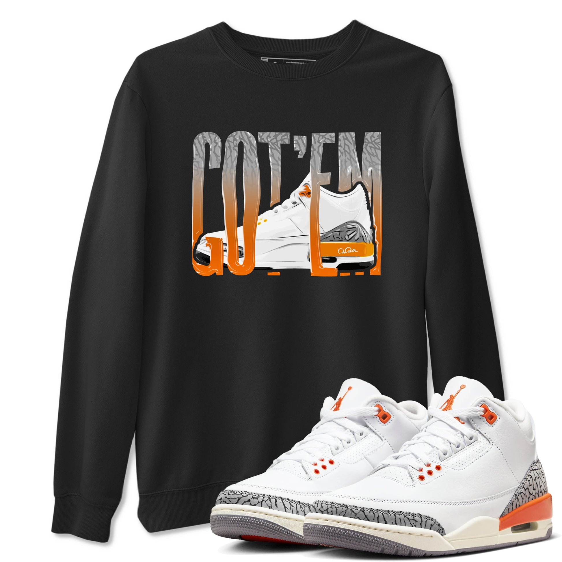 3s Georgia Peach shirt to match jordans Wiggling Gotem sneaker tees Air Jordan 3 Georgia Peach SNRT Sneaker Release Tees unisex cotton Black 1 crew neck shirt