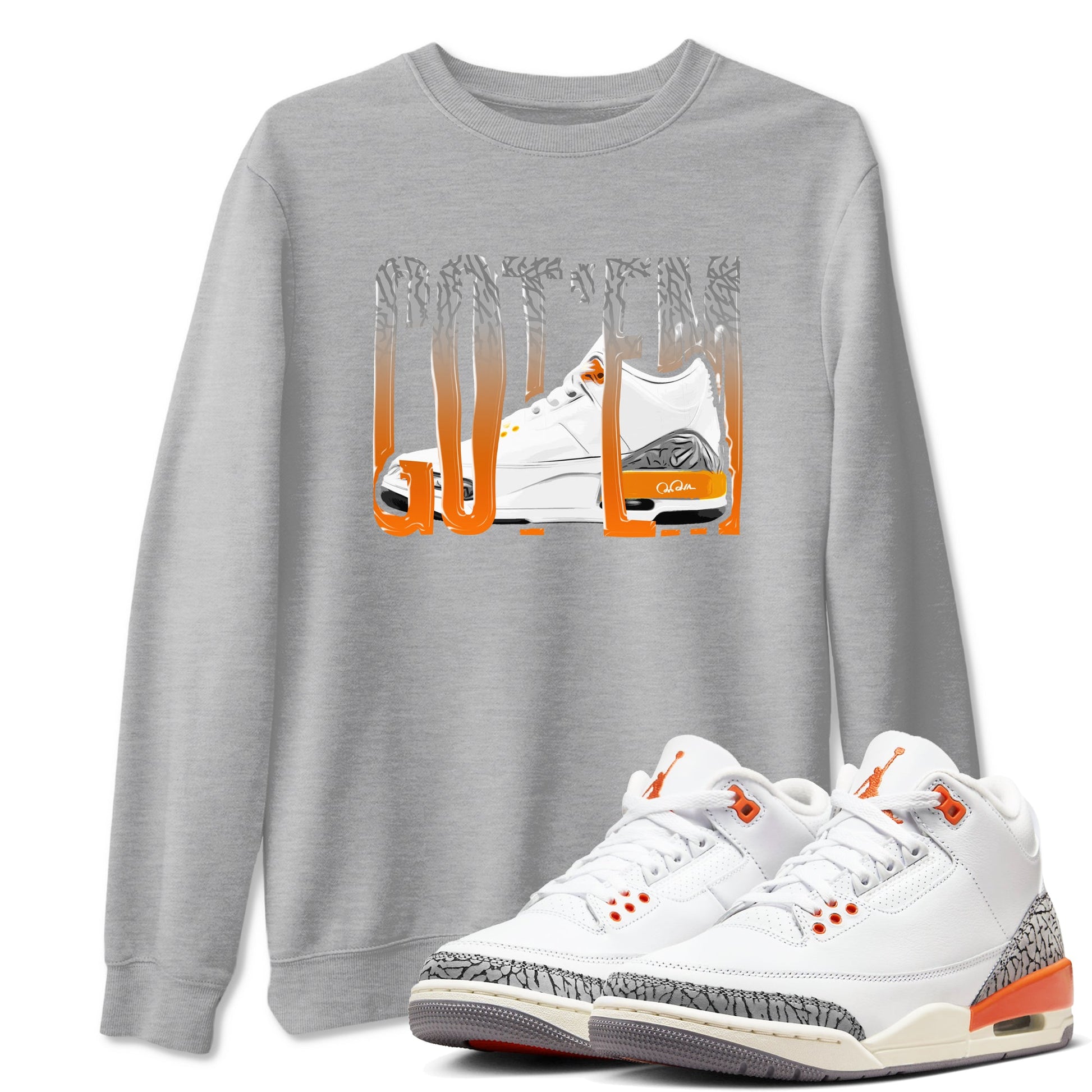 3s Georgia Peach shirt to match jordans Wiggling Gotem sneaker tees Air Jordan 3 Georgia Peach SNRT Sneaker Release Tees unisex cotton Heather Grey 1 crew neck shirt