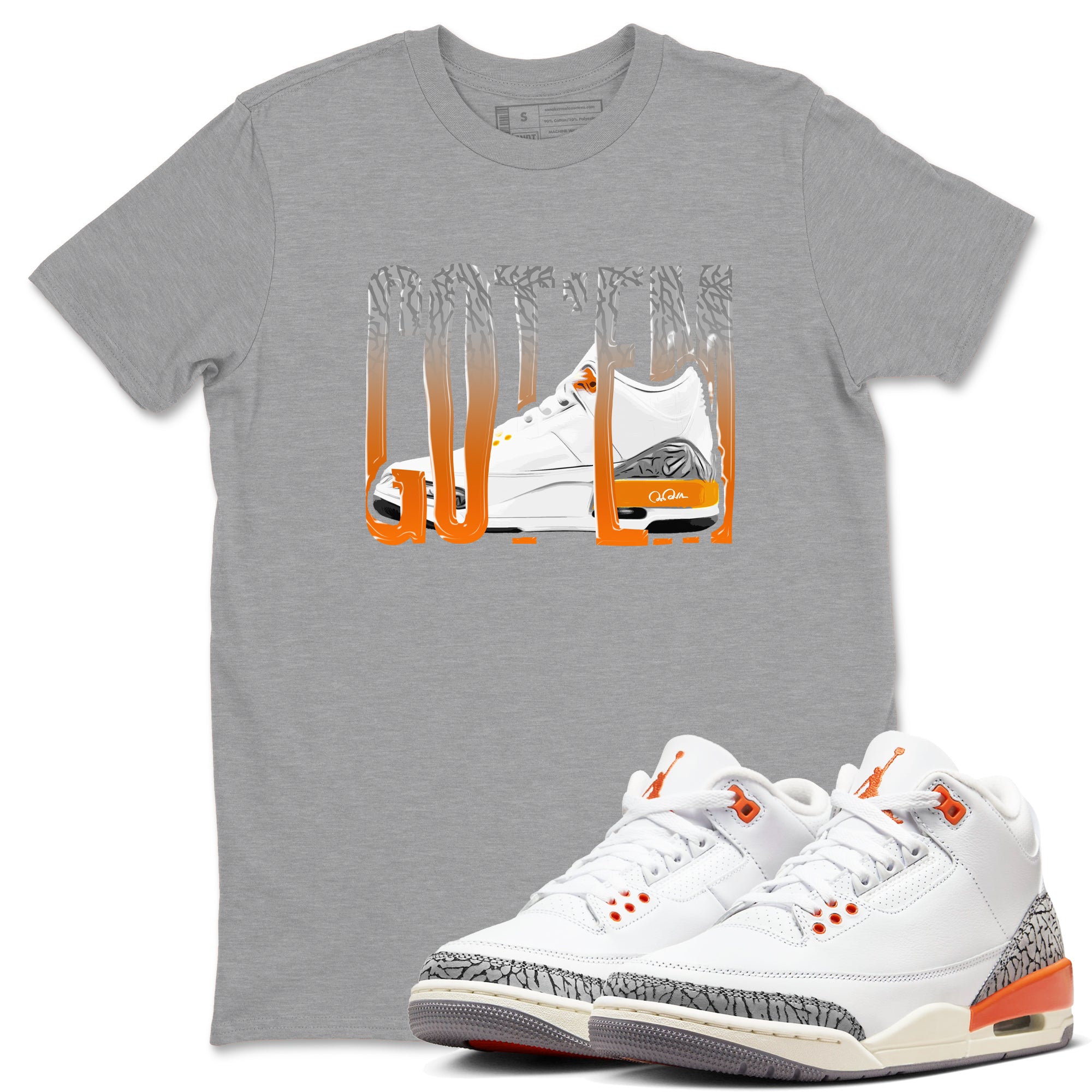 3s Georgia Peach shirt to match jordans Wiggling Gotem sneaker tees Air Jordan 3 Georgia Peach SNRT Sneaker Release Tees unisex cotton Heather Grey 1 crew neck shirt