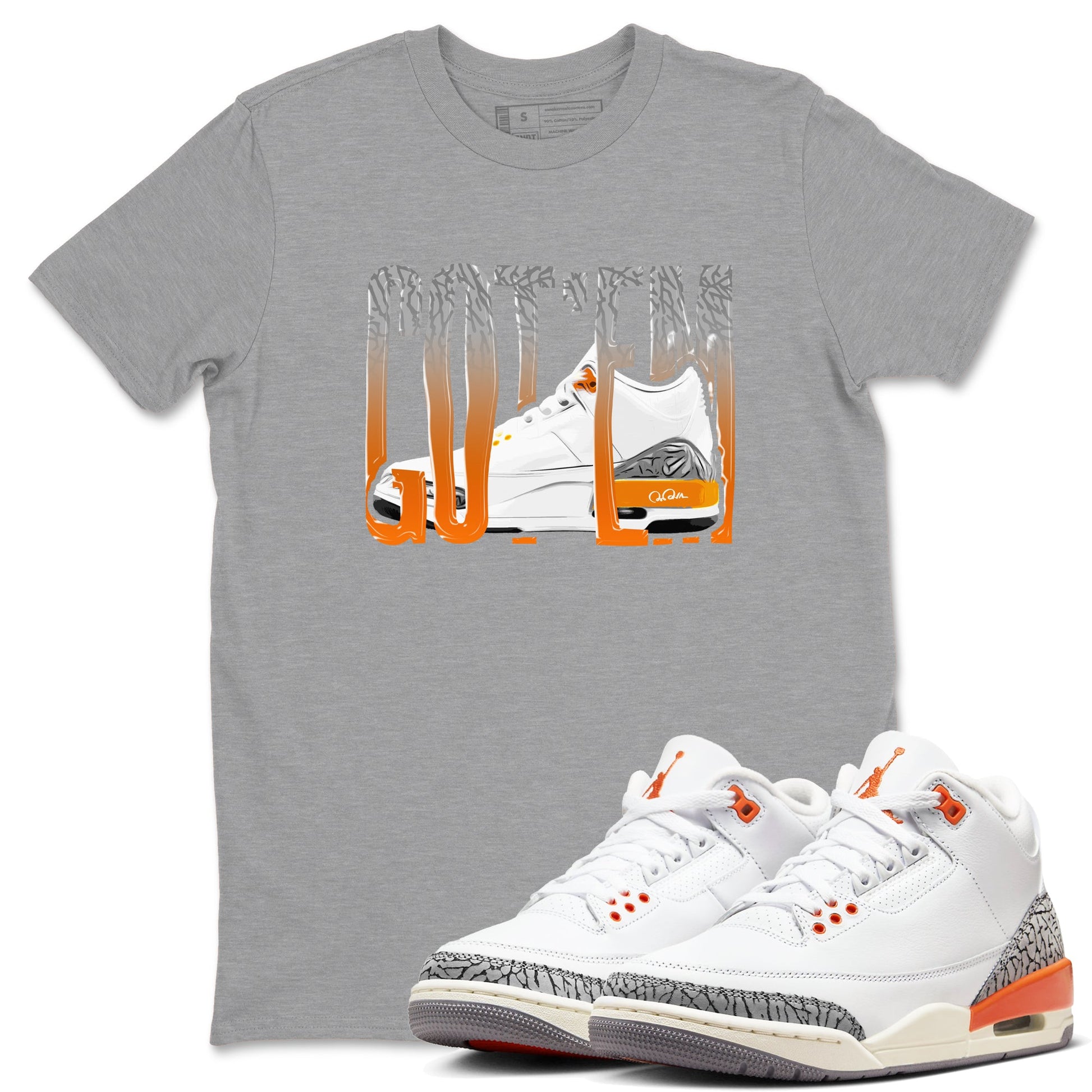 3s Georgia Peach shirt to match jordans Wiggling Gotem sneaker tees Air Jordan 3 Georgia Peach SNRT Sneaker Release Tees unisex cotton Heather Grey 1 crew neck shirt