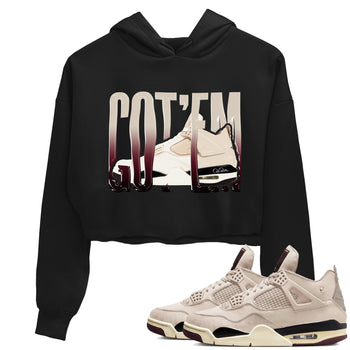 4s A Ma Maniere x Fossil Stone shirts to match jordans Wiggling Gotem sneaker match tees Air Jordan 4 A Ma Maniere x Fossil Stone match shoes to clothes SNRT Sneaker Tees unisex cotton Black 1 crop tee