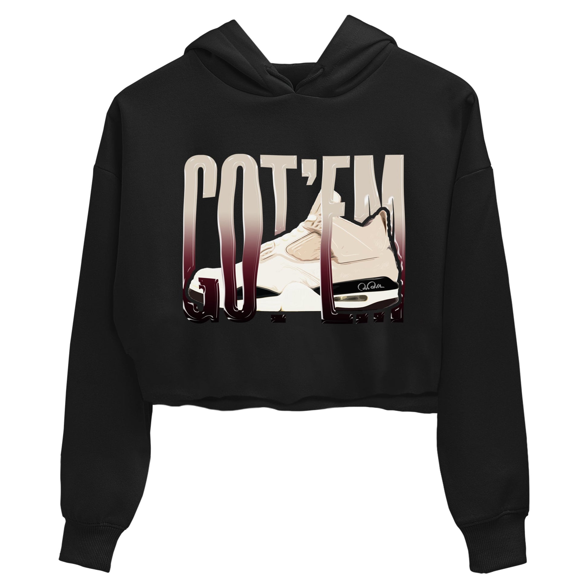 4s A Ma Maniere x Fossil Stone shirts to match jordans Wiggling Gotem sneaker match tees Air Jordan 4 A Ma Maniere x Fossil Stone match shoes to clothes SNRT Sneaker Tees unisex cotton Black 2 crop tee