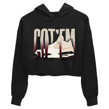 4s A Ma Maniere x Fossil Stone shirts to match jordans Wiggling Gotem sneaker match tees Air Jordan 4 A Ma Maniere x Fossil Stone match shoes to clothes SNRT Sneaker Tees unisex cotton Black 2 crop tee