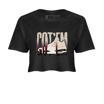 4s A Ma Maniere x Fossil Stone shirts to match jordans Wiggling Gotem sneaker match tees Air Jordan 4 A Ma Maniere x Fossil Stone match shoes to clothes SNRT Sneaker Tees unisex cotton Black 2 crop tee