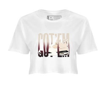 4s A Ma Maniere x Fossil Stone shirts to match jordans Wiggling Gotem sneaker match tees Air Jordan 4 A Ma Maniere x Fossil Stone match shoes to clothes SNRT Sneaker Tees unisex cotton White 2 crop tee