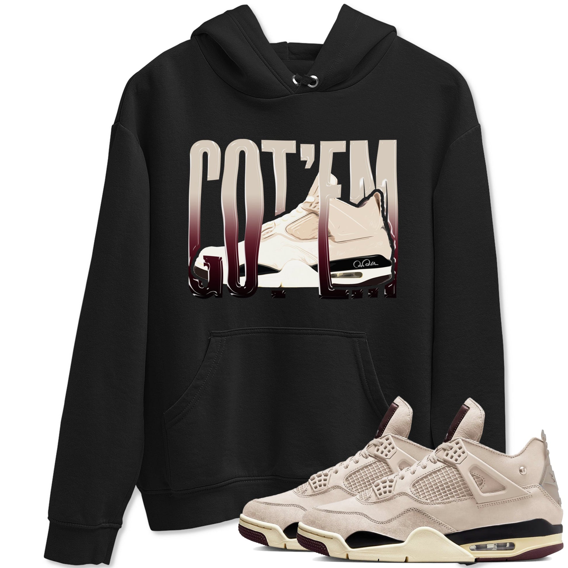 4s A Ma Maniere x Fossil Stone shirts to match jordans Wiggling Gotem sneaker match tees Air Jordan 4 A Ma Maniere x Fossil Stone match shoes to clothes SNRT Sneaker Tees unisex cotton Black 1 shirts