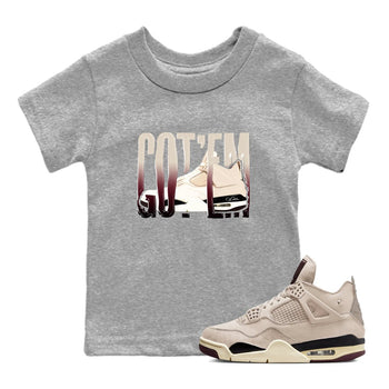 4s A Ma Maniere x Fossil Stone shirts to match jordans Wiggling Gotem sneaker match tees Air Jordan 4 A Ma Maniere x Fossil Stone match shoes to clothes SNRT Sneaker Tees Youth Baby Heather Grey 1 tee