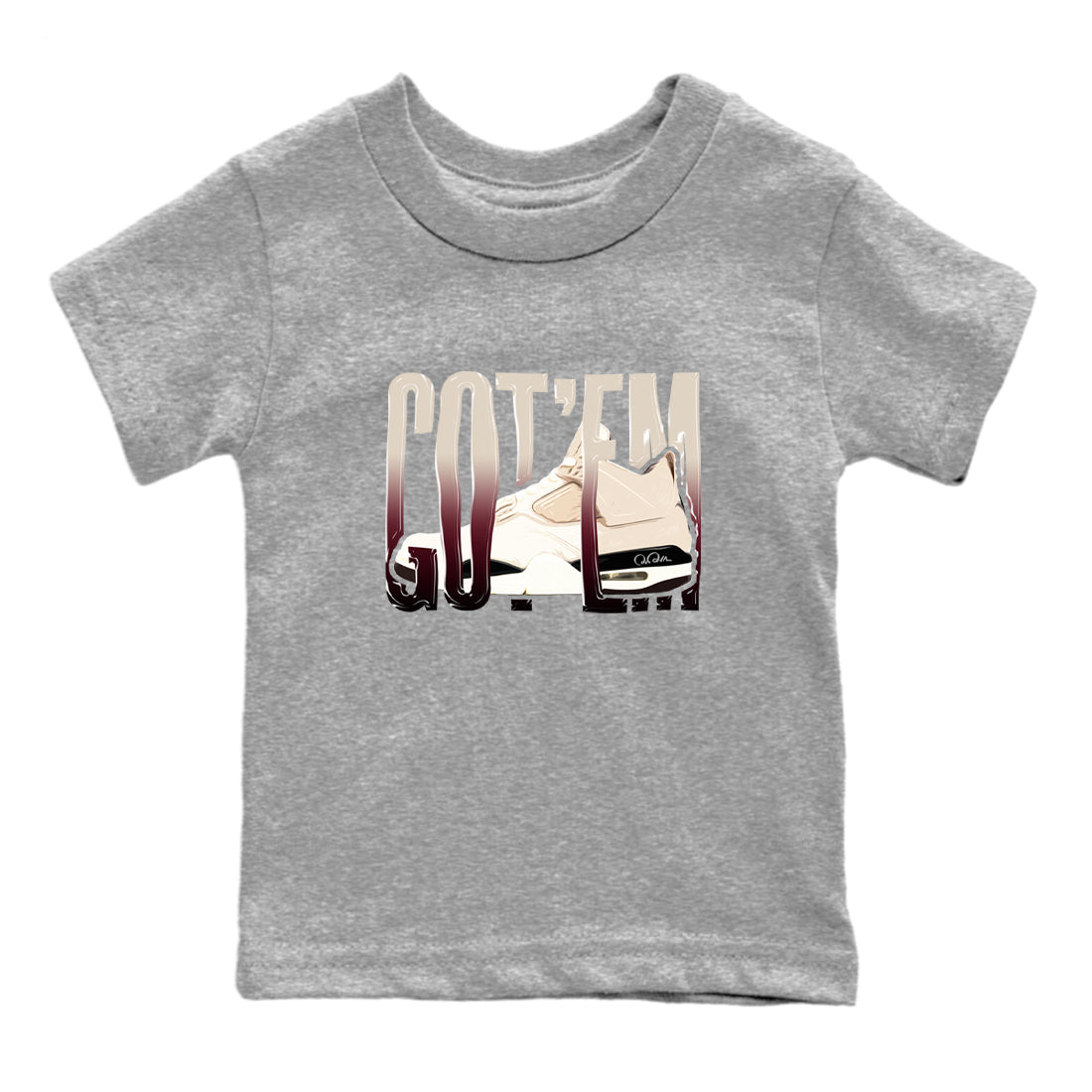 4s A Ma Maniere x Fossil Stone shirts to match jordans Wiggling Gotem sneaker match tees Air Jordan 4 A Ma Maniere x Fossil Stone match shoes to clothes SNRT Sneaker Tees Youth Baby Heather Grey 2 tee