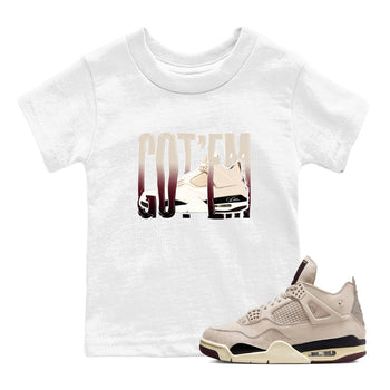 4s A Ma Maniere x Fossil Stone shirts to match jordans Wiggling Gotem sneaker match tees Air Jordan 4 A Ma Maniere x Fossil Stone match shoes to clothes SNRT Sneaker Tees Youth Baby White 1 tee