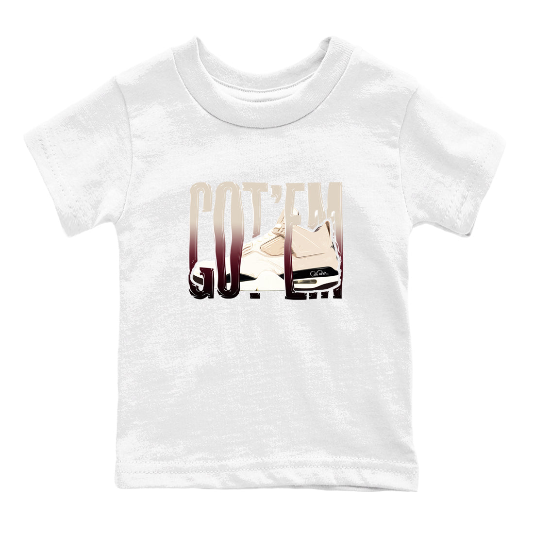 4s A Ma Maniere x Fossil Stone shirts to match jordans Wiggling Gotem sneaker match tees Air Jordan 4 A Ma Maniere x Fossil Stone match shoes to clothes SNRT Sneaker Tees Youth Baby White 2 tee