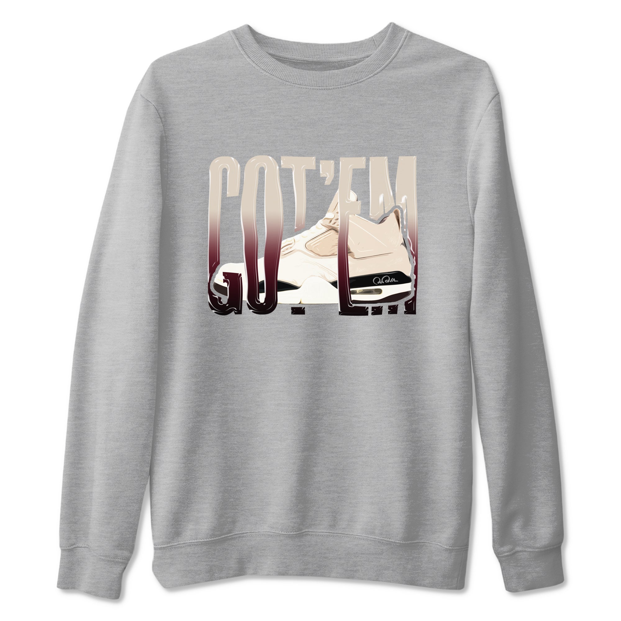 4s A Ma Maniere x Fossil Stone shirts to match jordans Wiggling Gotem sneaker match tees Air Jordan 4 A Ma Maniere x Fossil Stone match shoes to clothes SNRT Sneaker Tees unisex cotton Heather Grey 2 shirts