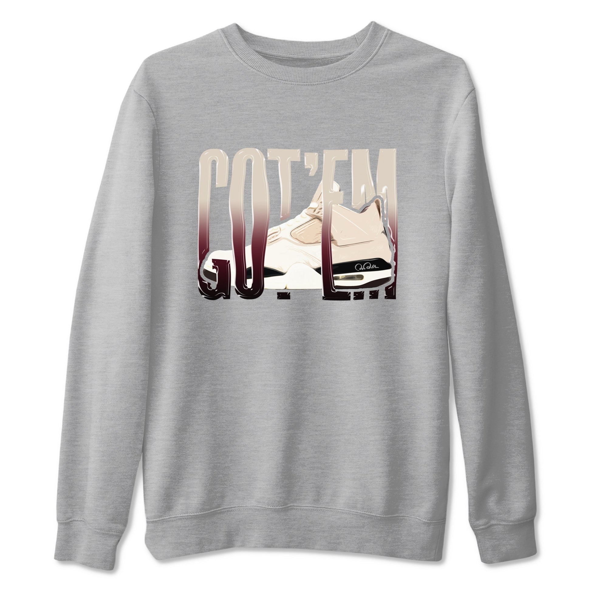 4s A Ma Maniere x Fossil Stone shirts to match jordans Wiggling Gotem sneaker match tees Air Jordan 4 A Ma Maniere x Fossil Stone match shoes to clothes SNRT Sneaker Tees unisex cotton Heather Grey 2 shirts