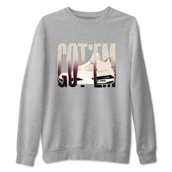 4s A Ma Maniere x Fossil Stone shirts to match jordans Wiggling Gotem sneaker match tees Air Jordan 4 A Ma Maniere x Fossil Stone match shoes to clothes SNRT Sneaker Tees unisex cotton Heather Grey 2 shirts