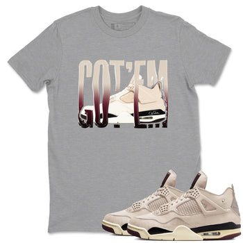 4s A Ma Maniere x Fossil Stone shirts to match jordans Wiggling Gotem sneaker match tees Air Jordan 4 A Ma Maniere x Fossil Stone match shoes to clothes SNRT Sneaker Tees unisex cotton Heather Grey 1 shirts