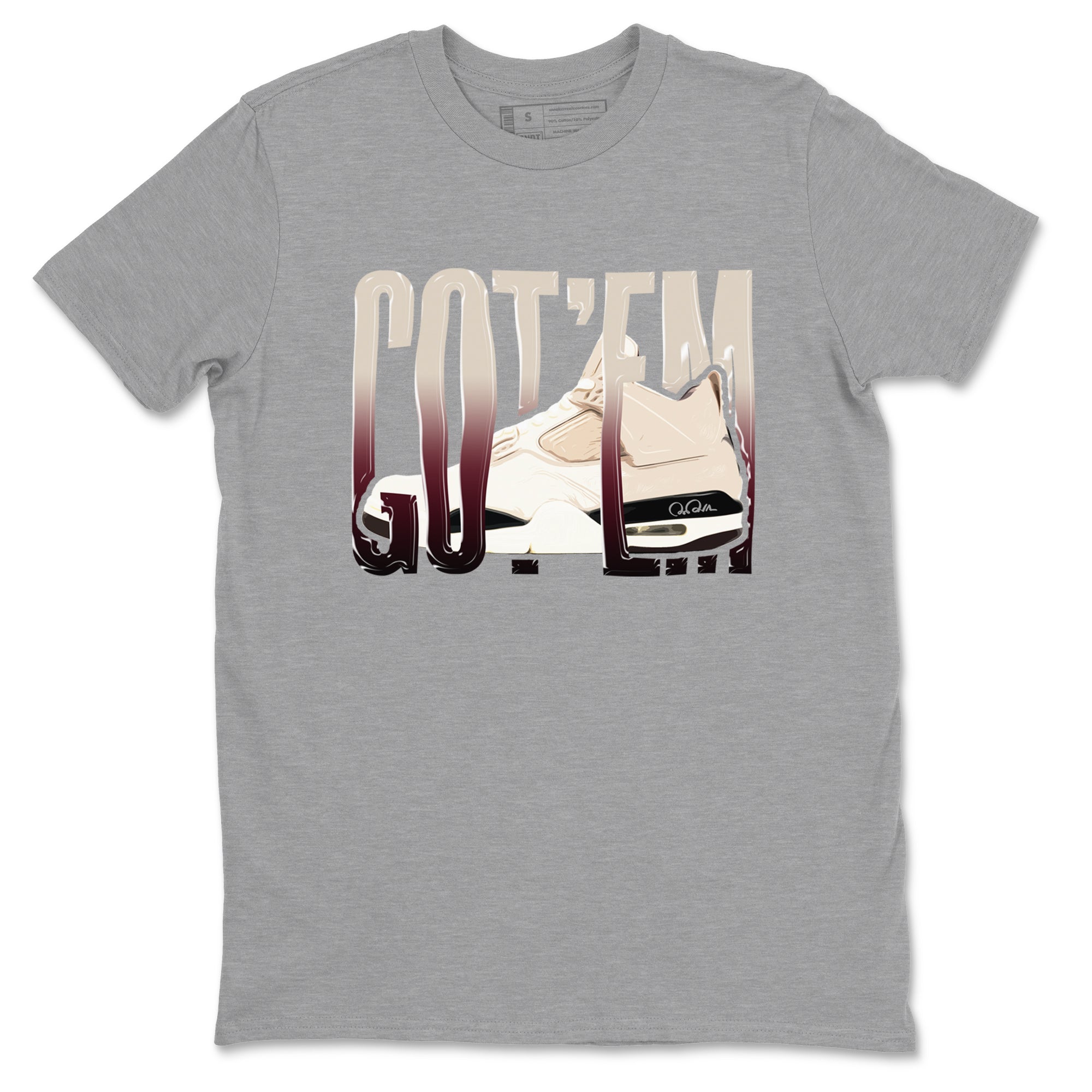 4s A Ma Maniere x Fossil Stone shirts to match jordans Wiggling Gotem sneaker match tees Air Jordan 4 A Ma Maniere x Fossil Stone match shoes to clothes SNRT Sneaker Tees unisex cotton Heather Grey 2 shirts