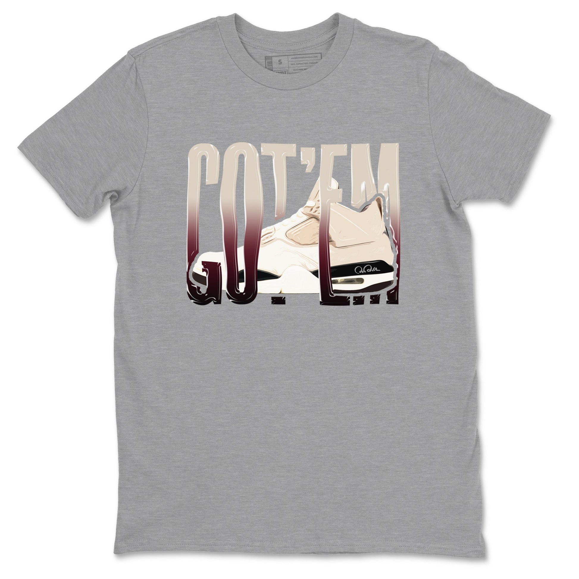 4s A Ma Maniere x Fossil Stone shirts to match jordans Wiggling Gotem sneaker match tees Air Jordan 4 A Ma Maniere x Fossil Stone match shoes to clothes SNRT Sneaker Tees unisex cotton Heather Grey 2 shirts