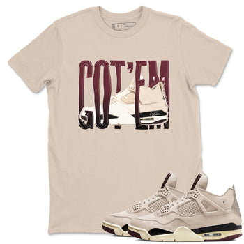 4s A Ma Maniere x Fossil Stone shirts to match jordans Wiggling Gotem sneaker match tees Air Jordan 4 A Ma Maniere x Fossil Stone match shoes to clothes SNRT Sneaker Tees unisex cotton Sand 1 shirts