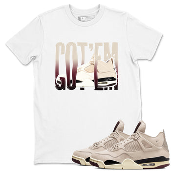 4s A Ma Maniere x Fossil Stone shirts to match jordans Wiggling Gotem sneaker match tees Air Jordan 4 A Ma Maniere x Fossil Stone match shoes to clothes SNRT Sneaker Tees unisex cotton White 1 shirts