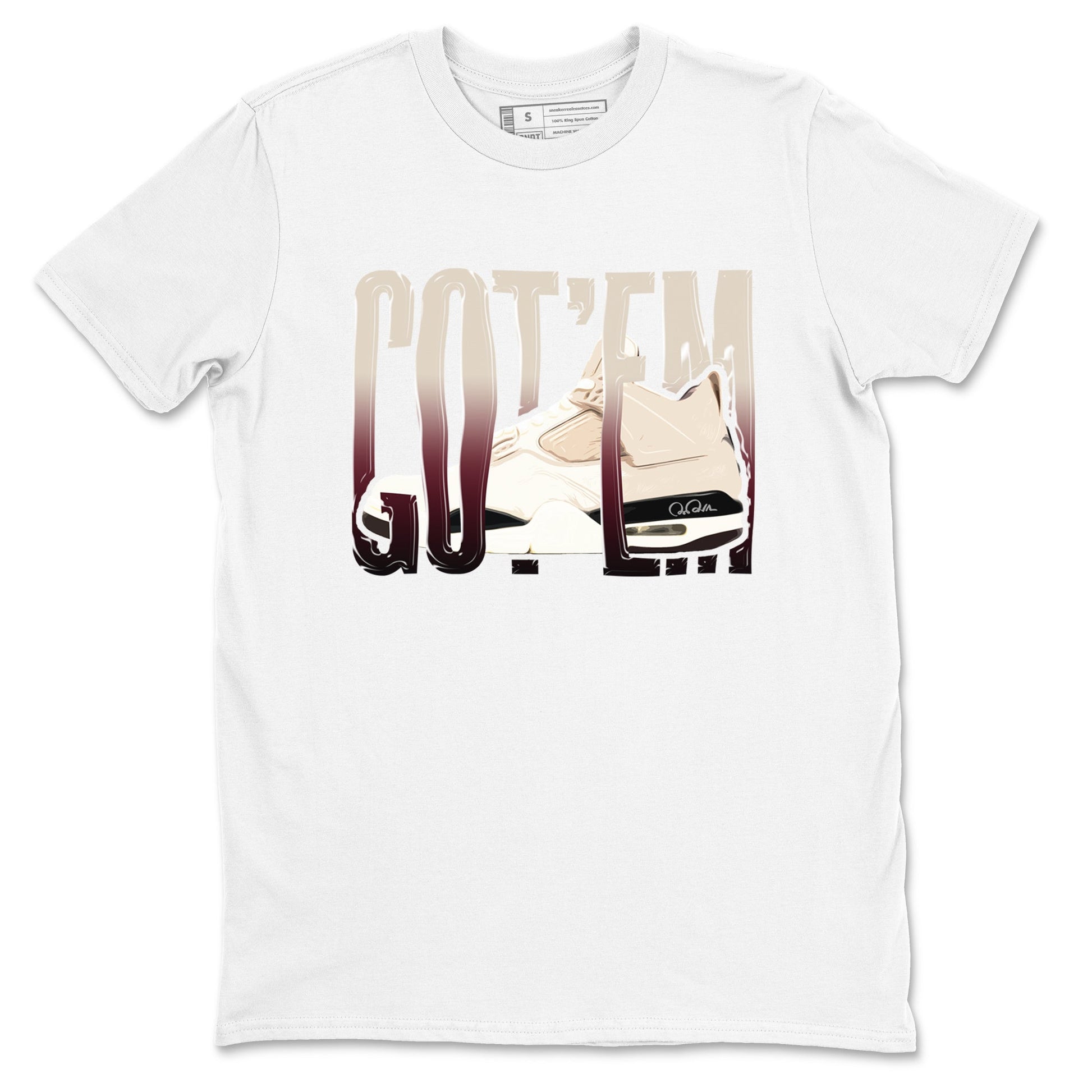 4s A Ma Maniere x Fossil Stone shirts to match jordans Wiggling Gotem sneaker match tees Air Jordan 4 A Ma Maniere x Fossil Stone match shoes to clothes SNRT Sneaker Tees unisex cotton White 2 shirts
