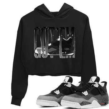 4s Fear shirts to match jordans Wiggling Gotem sneaker match tees Air Jordan 4 Fear match shoes to clothes SNRT Sneaker Tees unisex cotton Black 1 crop tee