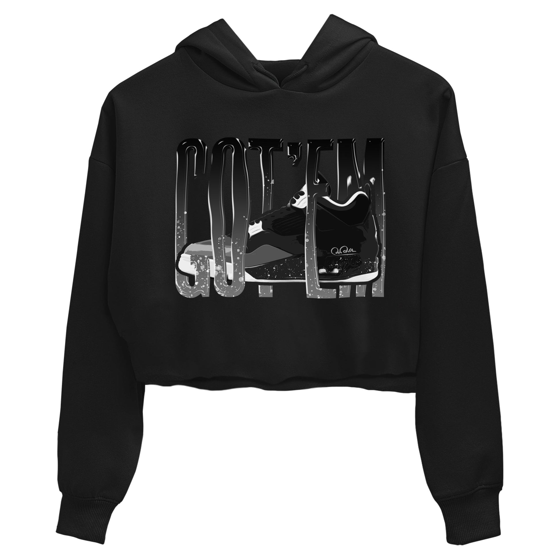 4s Fear shirts to match jordans Wiggling Gotem sneaker match tees Air Jordan 4 Fear match shoes to clothes SNRT Sneaker Tees unisex cotton Black 2 crop tee