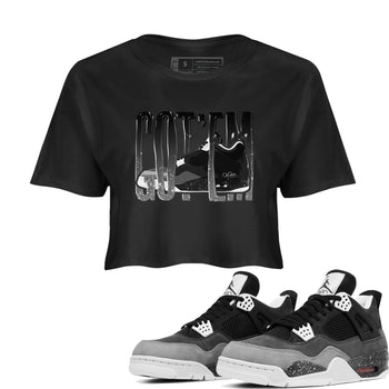 4s Fear shirts to match jordans Wiggling Gotem sneaker match tees Air Jordan 4 Fear match shoes to clothes SNRT Sneaker Tees unisex cotton Black 1 crop tee
