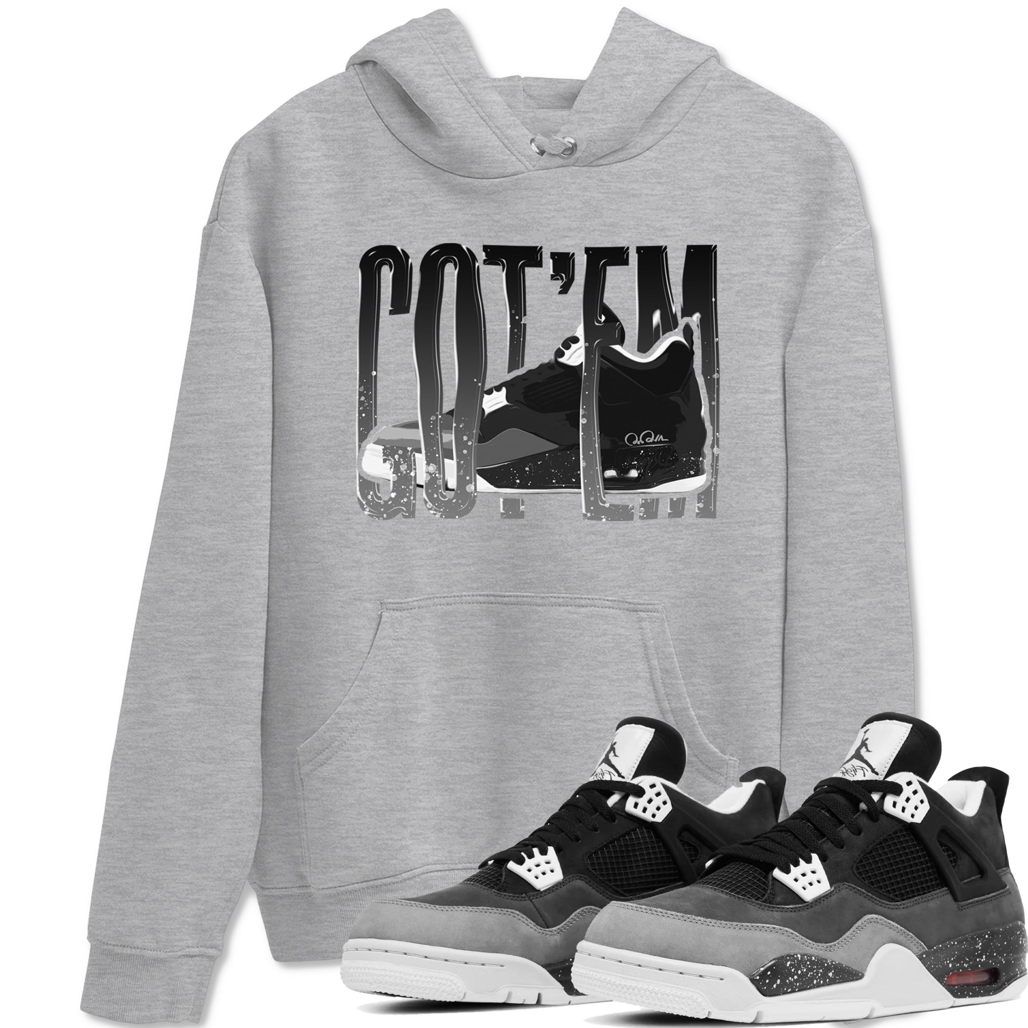 4s Fear shirts to match jordans Wiggling Gotem sneaker match tees Air Jordan 4 Fear match shoes to clothes SNRT Sneaker Tees unisex cotton Heather Grey 1 shirts