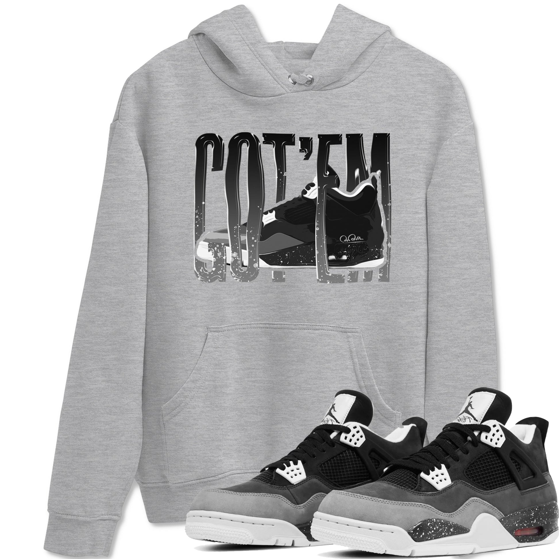 4s Fear shirts to match jordans Wiggling Gotem sneaker match tees Air Jordan 4 Fear match shoes to clothes SNRT Sneaker Tees unisex cotton Heather Grey 1 shirts