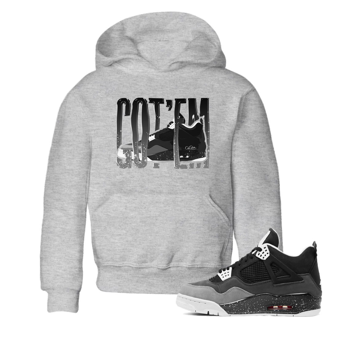 4s Fear shirts to match jordans Wiggling Gotem sneaker match tees Air Jordan 4 Fear match shoes to clothes SNRT Sneaker Tees Youth Baby Heather Grey 1 tee