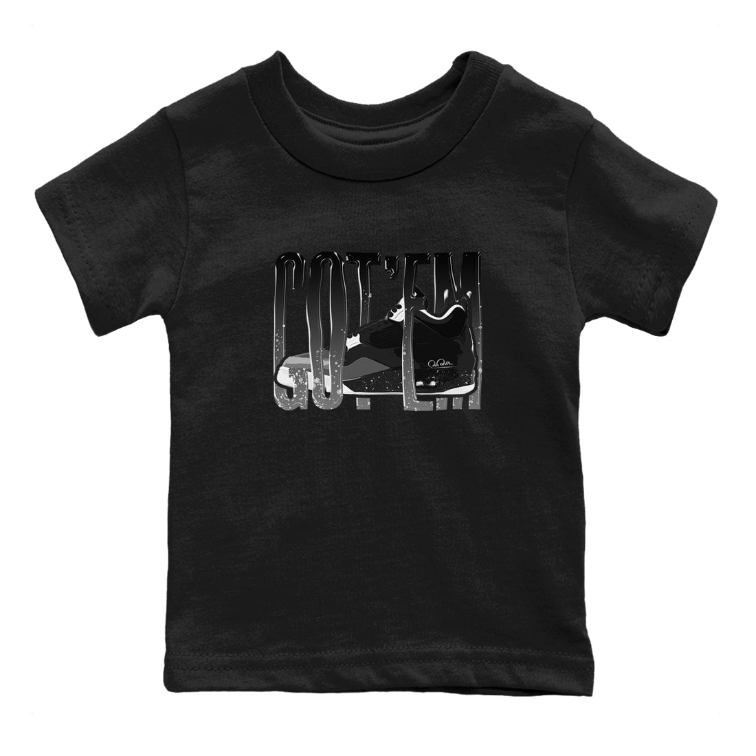 4s Fear shirts to match jordans Wiggling Gotem sneaker match tees Air Jordan 4 Fear match shoes to clothes SNRT Sneaker Tees Youth Baby Black 2 tee