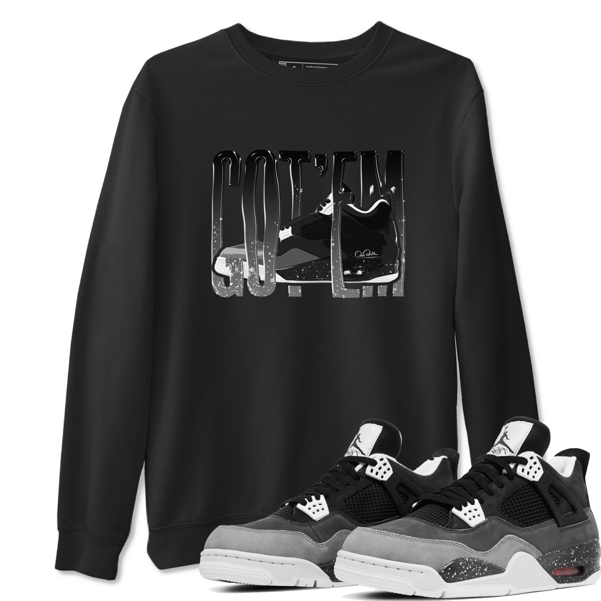 4s Fear shirts to match jordans Wiggling Gotem sneaker match tees Air Jordan 4 Fear match shoes to clothes SNRT Sneaker Tees unisex cotton Black 1 shirts