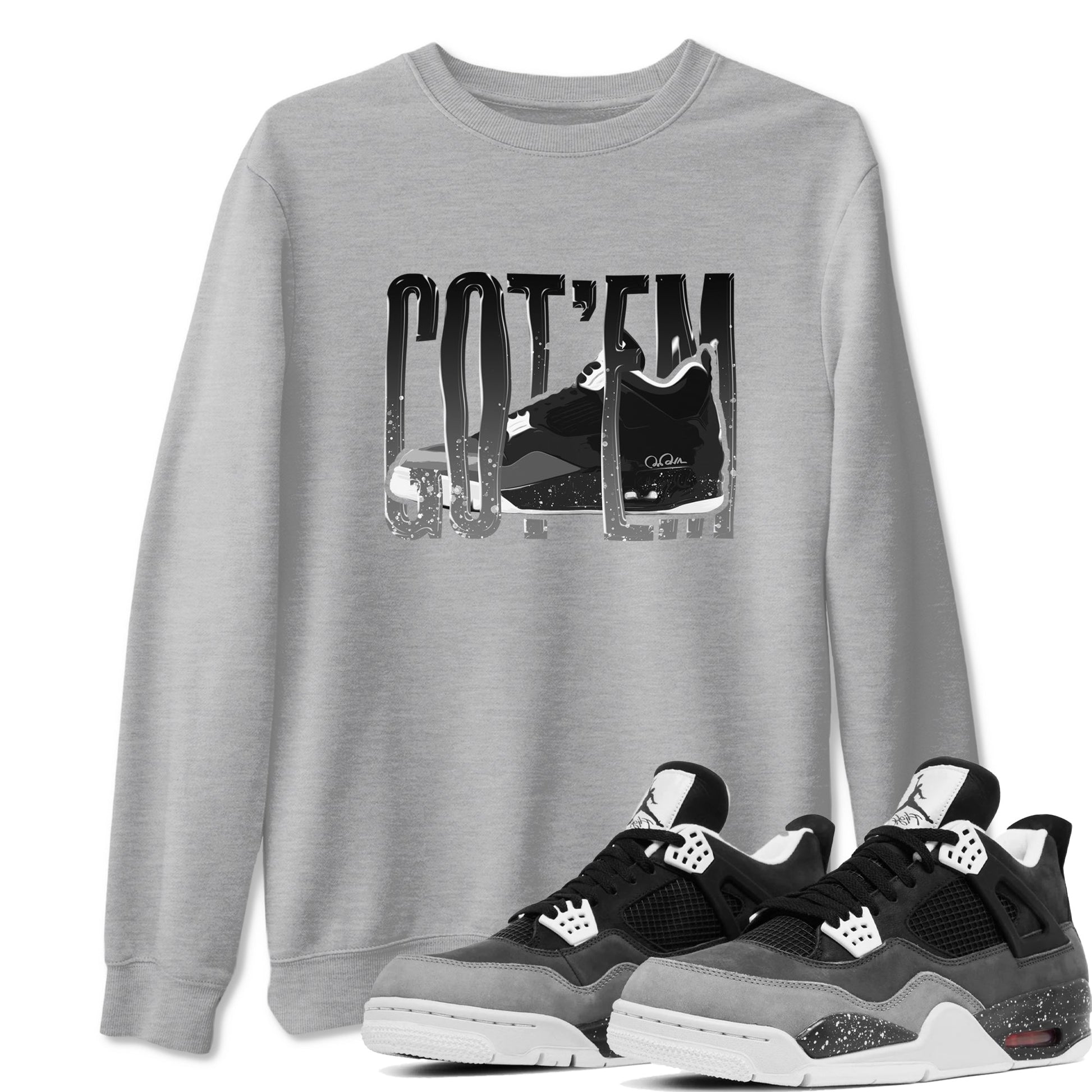 4s Fear shirts to match jordans Wiggling Gotem sneaker match tees Air Jordan 4 Fear match shoes to clothes SNRT Sneaker Tees unisex cotton Heather Grey 1 shirts